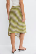 Asymmetric skirt - Green stripe