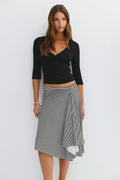Asymmetric skirt - Green stripe