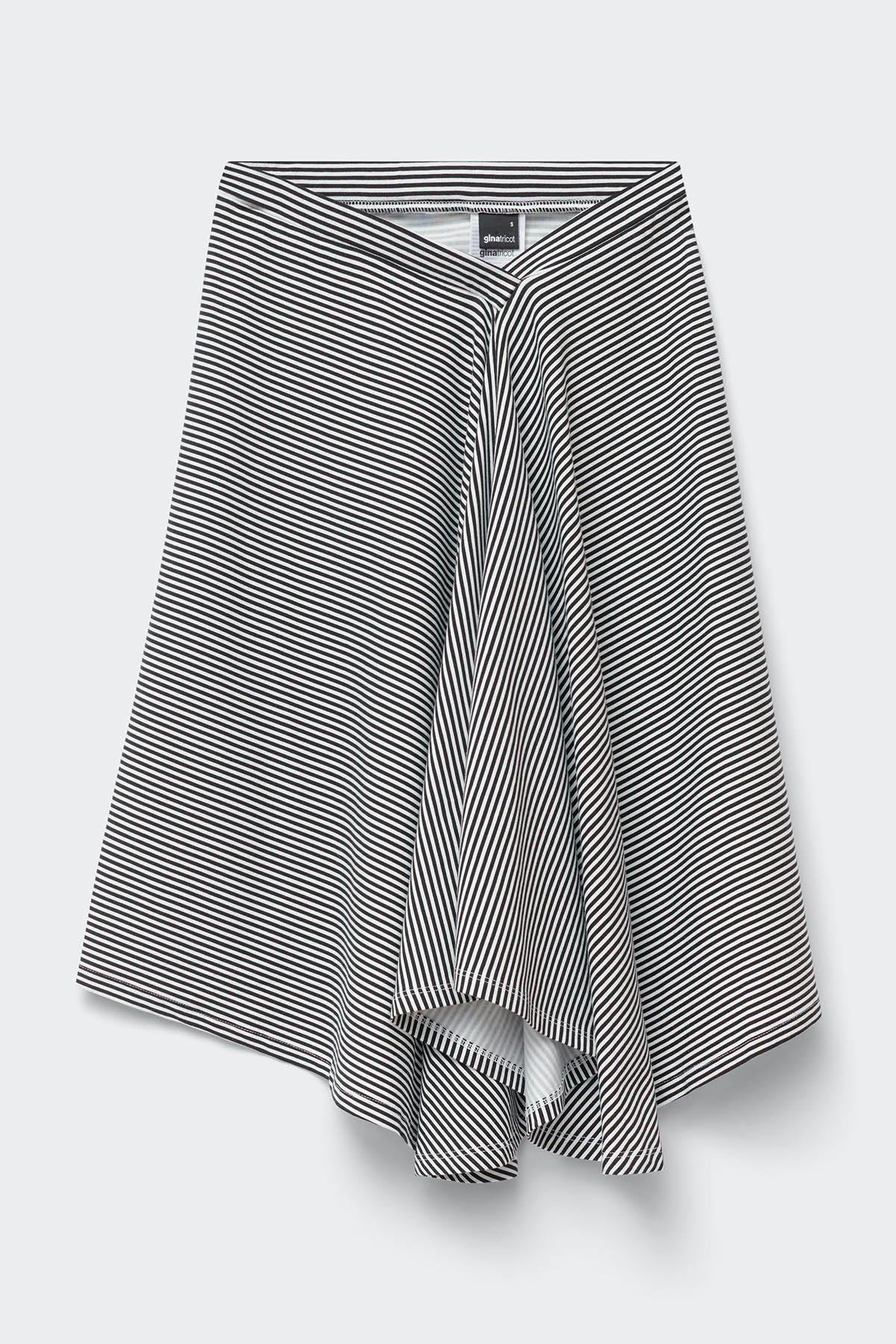 Asymmetric skirt - Black stripe