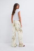 Low wild wide jeans - Offwhite/pineapple