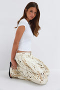 Low wild wide jeans - Offwhite/pineapple