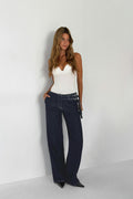 Booty belted jeans - Blanc cassé