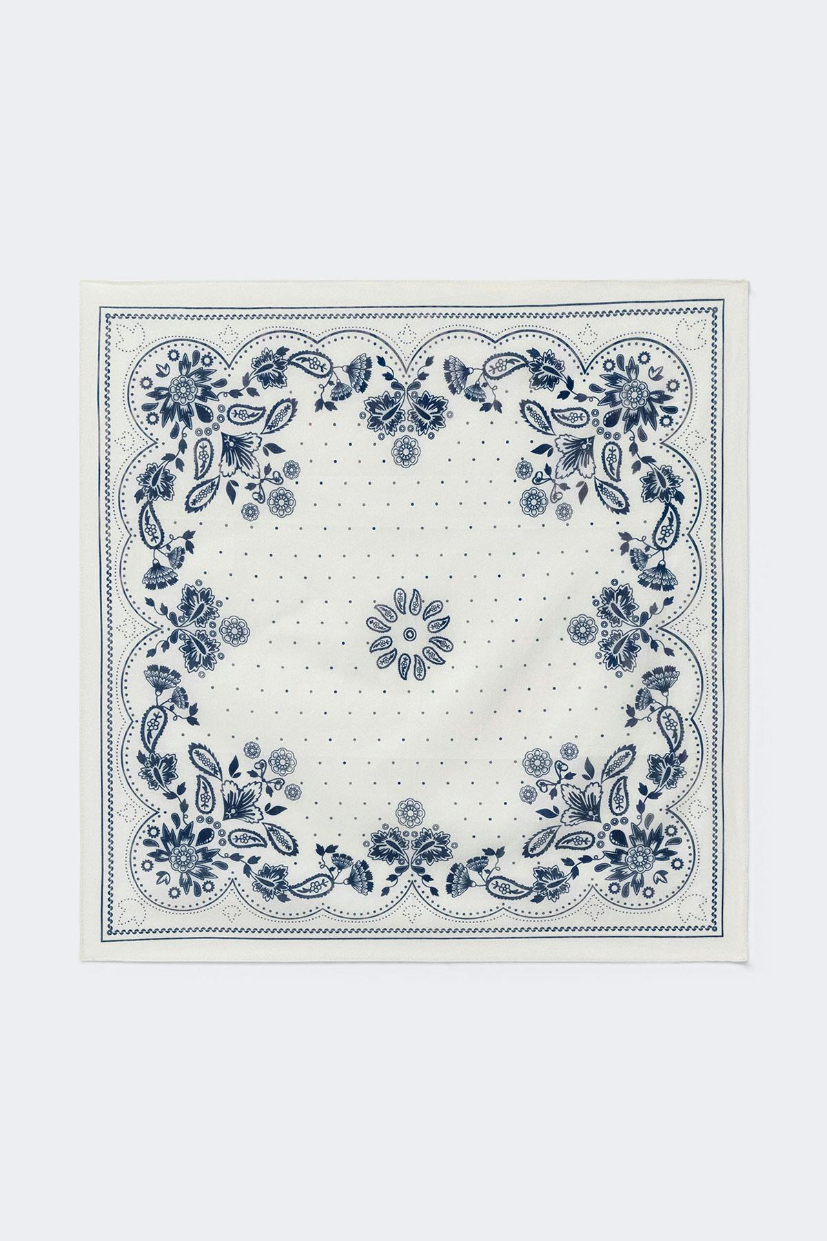 Cotton bandana scarf - Red paisley