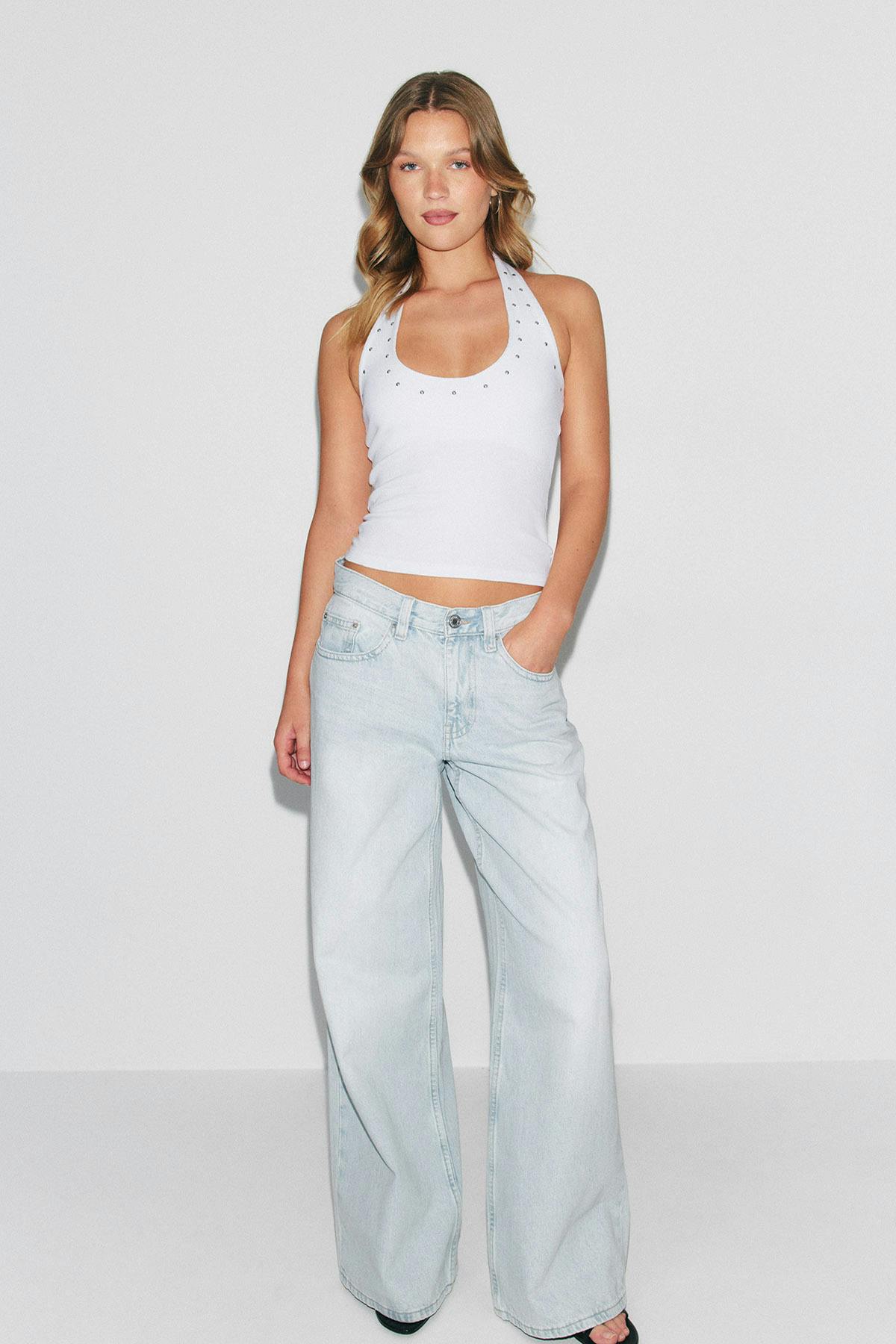 Studded halterneck top - Noir