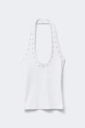 Studded halterneck top - Noir