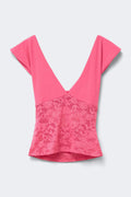 14+ lace detail top - Pink lemonade