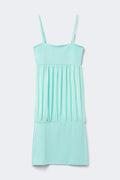 14+ sheer mini dress - Blue/beige