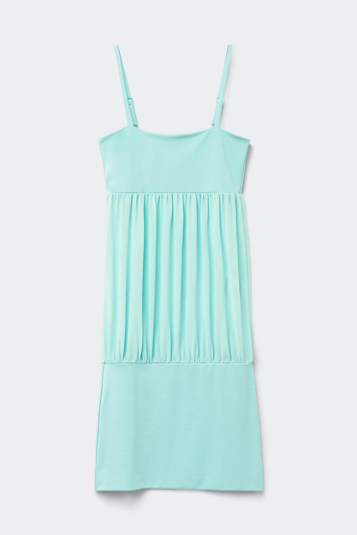 14+ sheer mini dress - Blue/beige