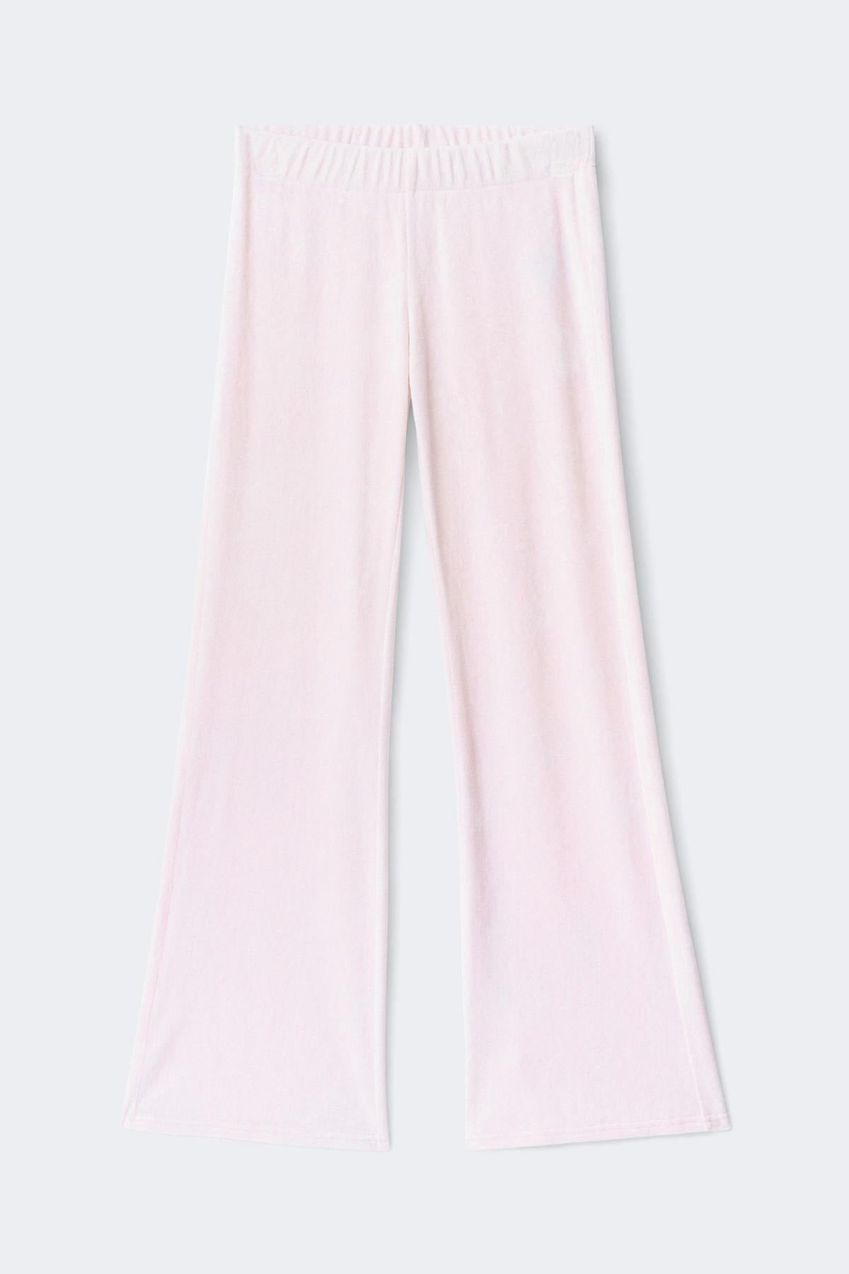 Y velour folded trousers - Ballet slipper