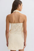 Lace halterneck top - Calendule