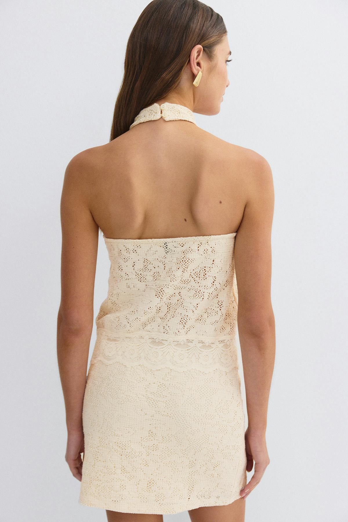 Lace halterneck top - Calendule