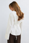 High neck shaped shirt - Blanc