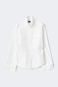 High neck shaped shirt - Blanc