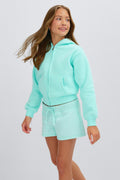 Y zip hoodie - Blue/cherie