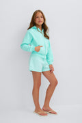 Y zip hoodie - Blue/cherie