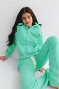 Y zip hoodie - Blue slit