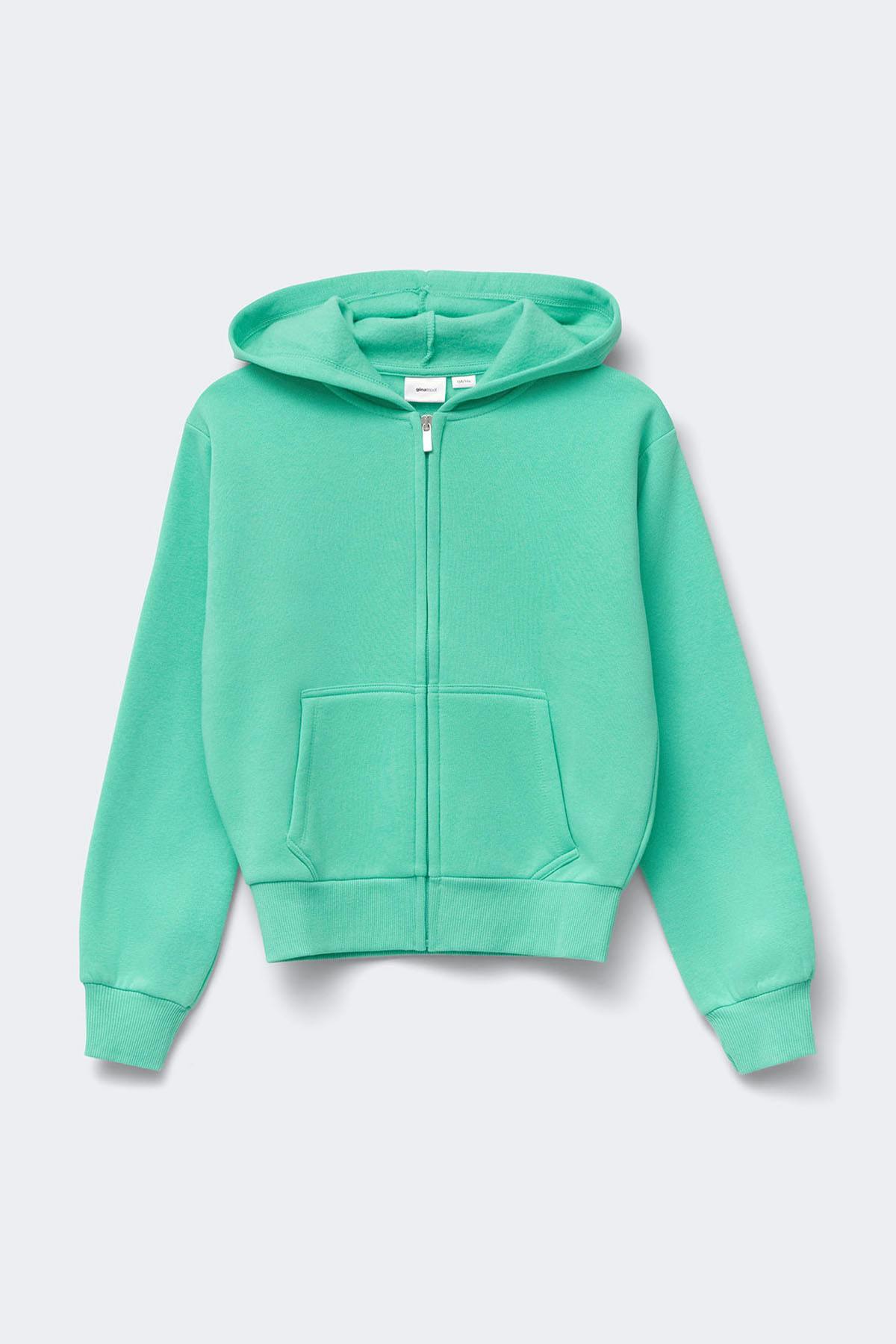 Y zip hoodie - Blue slit