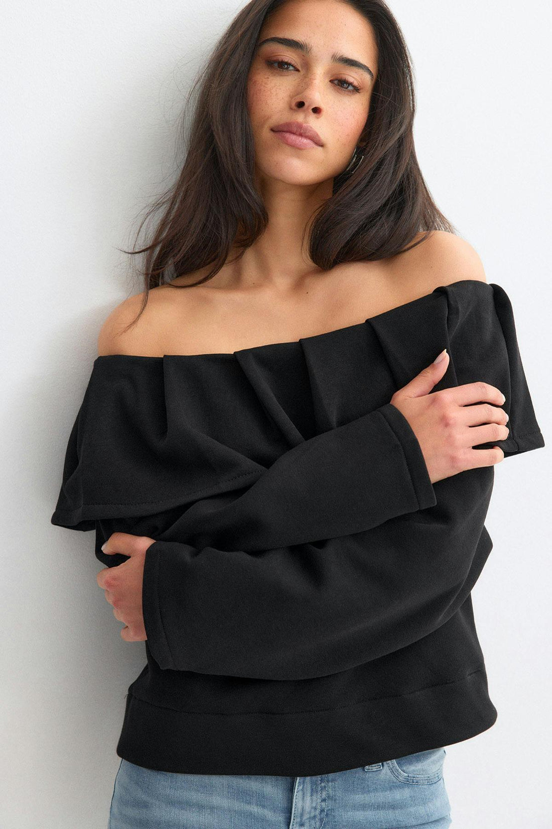 Re tok off shoulder sweater - Noir