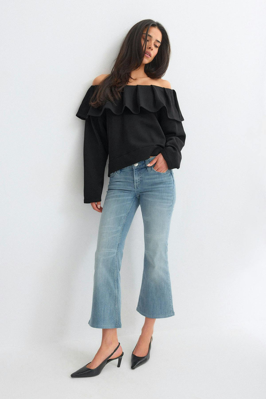 Re tok off shoulder sweater - Noir