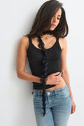 Re tok ruffled scarf - Noir