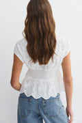 Broderie anglaise blouse - Blanc