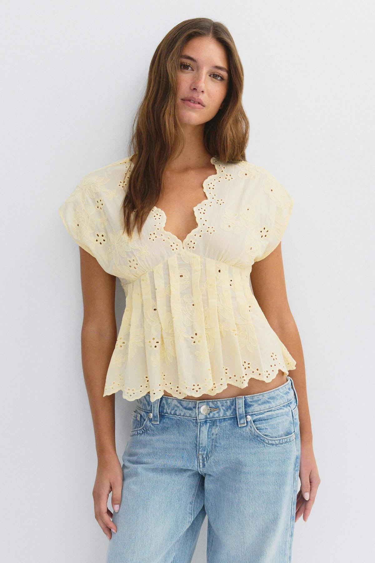 Broderie anglaise blouse - Blanc