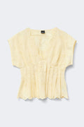 Broderie anglaise blouse - Jaune clair