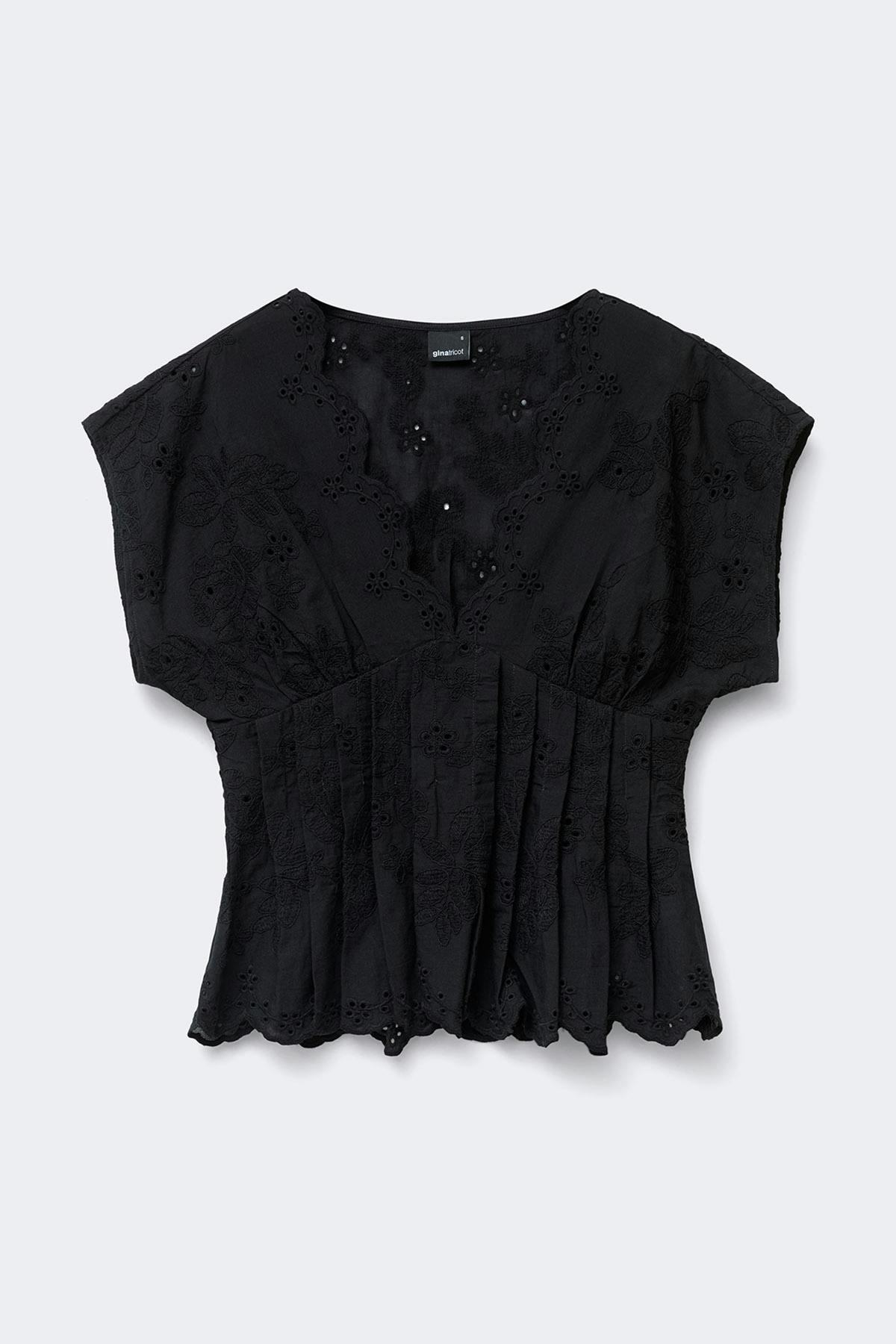 Broderie anglaise blouse - Jaune clair