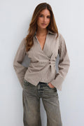 Wrap shirt - Blue stripe