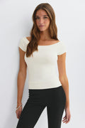 Wide neck top - Corail