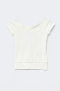Wide neck top - Blanc cassé