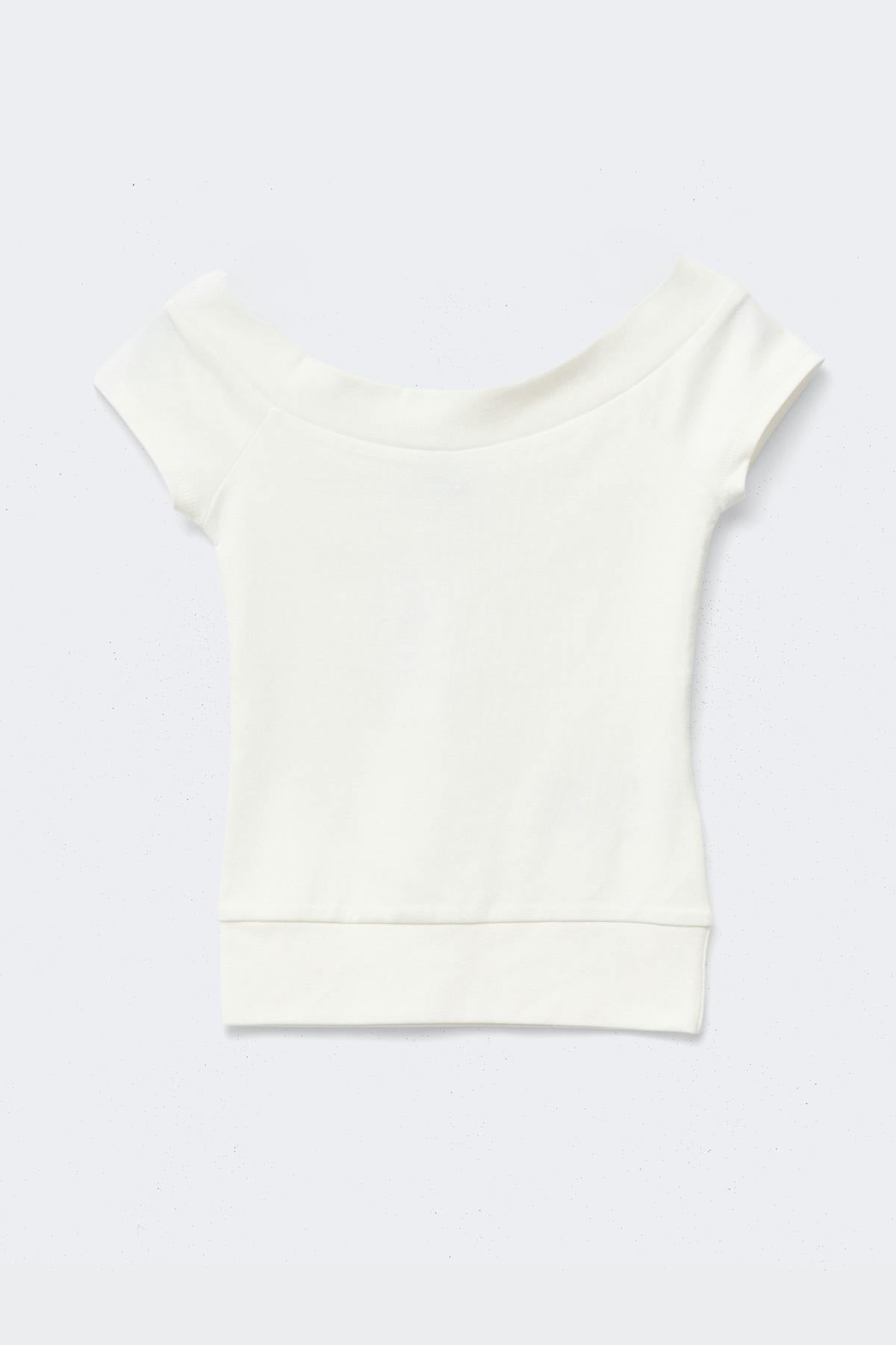 Wide neck top - Blanc cassé