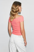 Wide neck top - Corail
