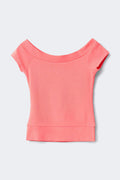Wide neck top - Corail