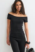 Wide neck top - Noir