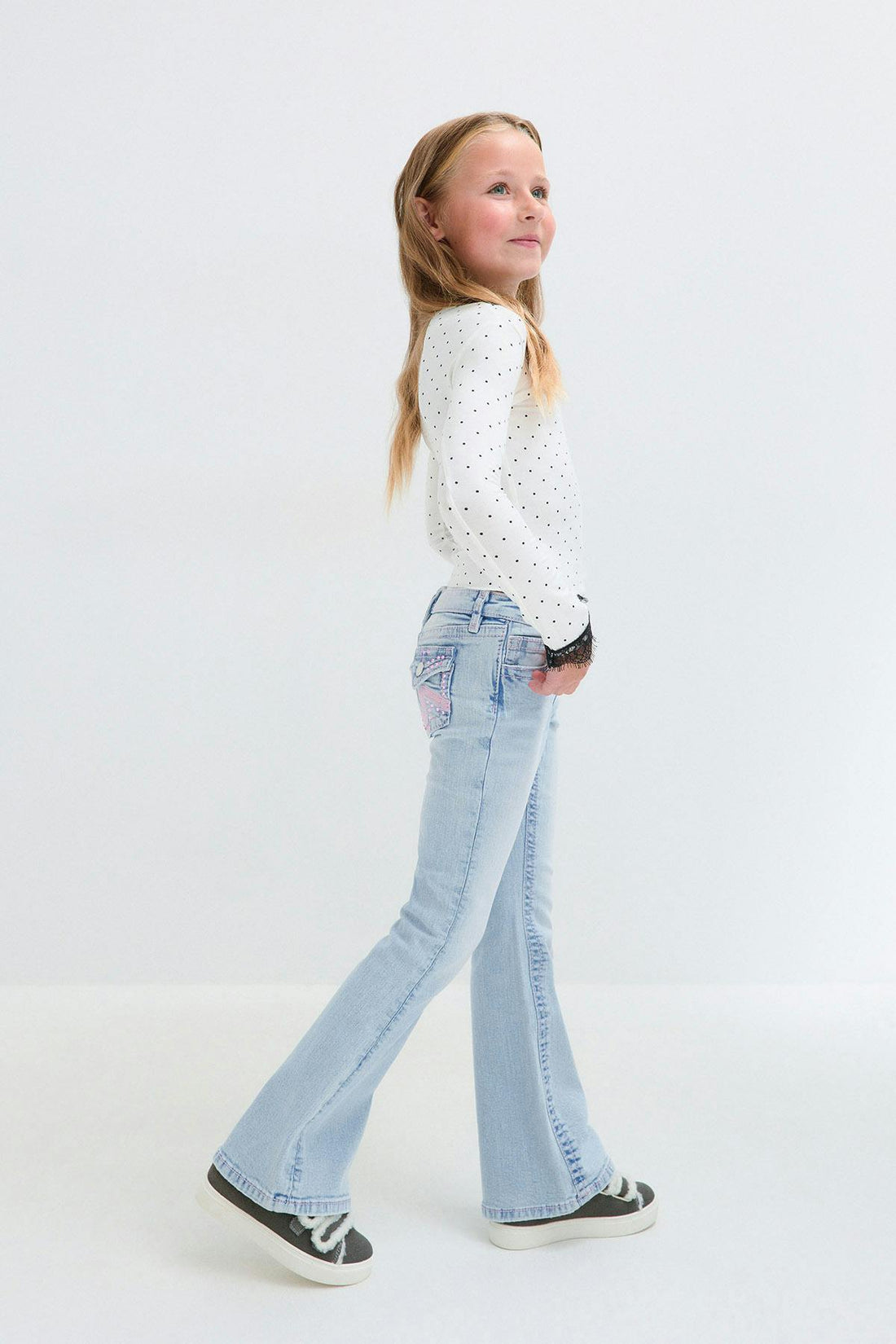 Y petite pink flap jeans - Super lt blue