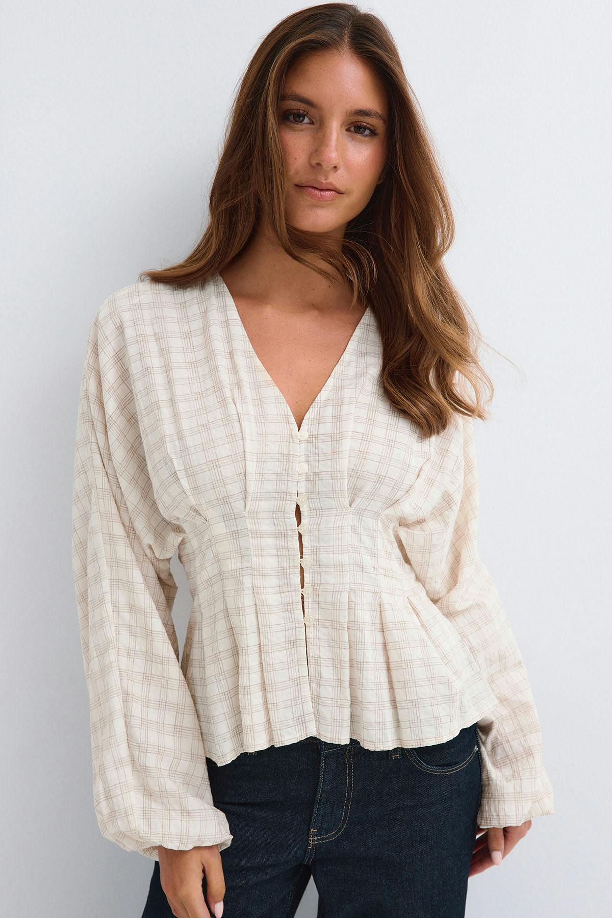 pleated blouse - Noir
