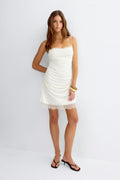 Lace detail strap dress - Noir