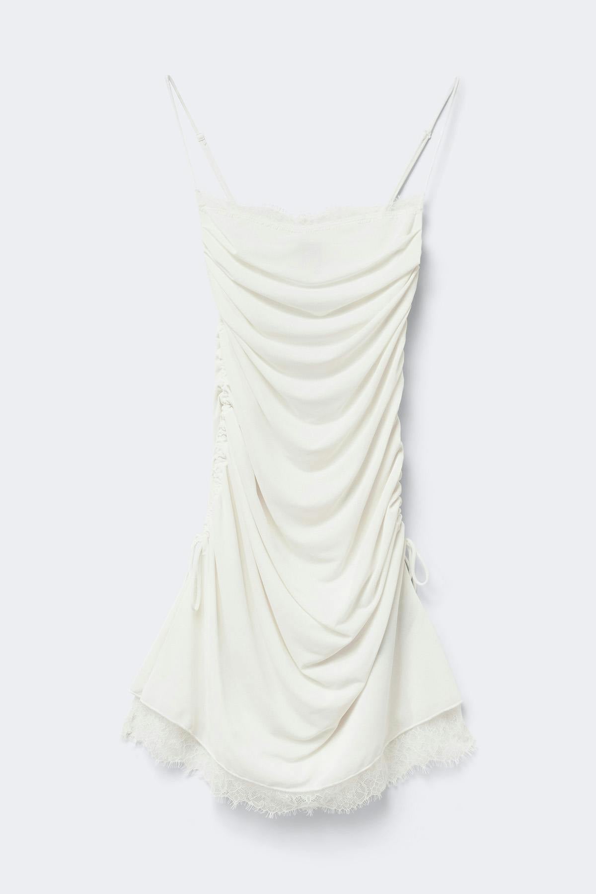 Lace detail strap dress - Noir