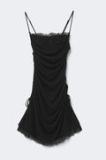 Lace detail strap dress - Noir