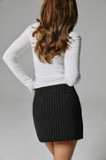 Tailored mini skirt - Beige melange