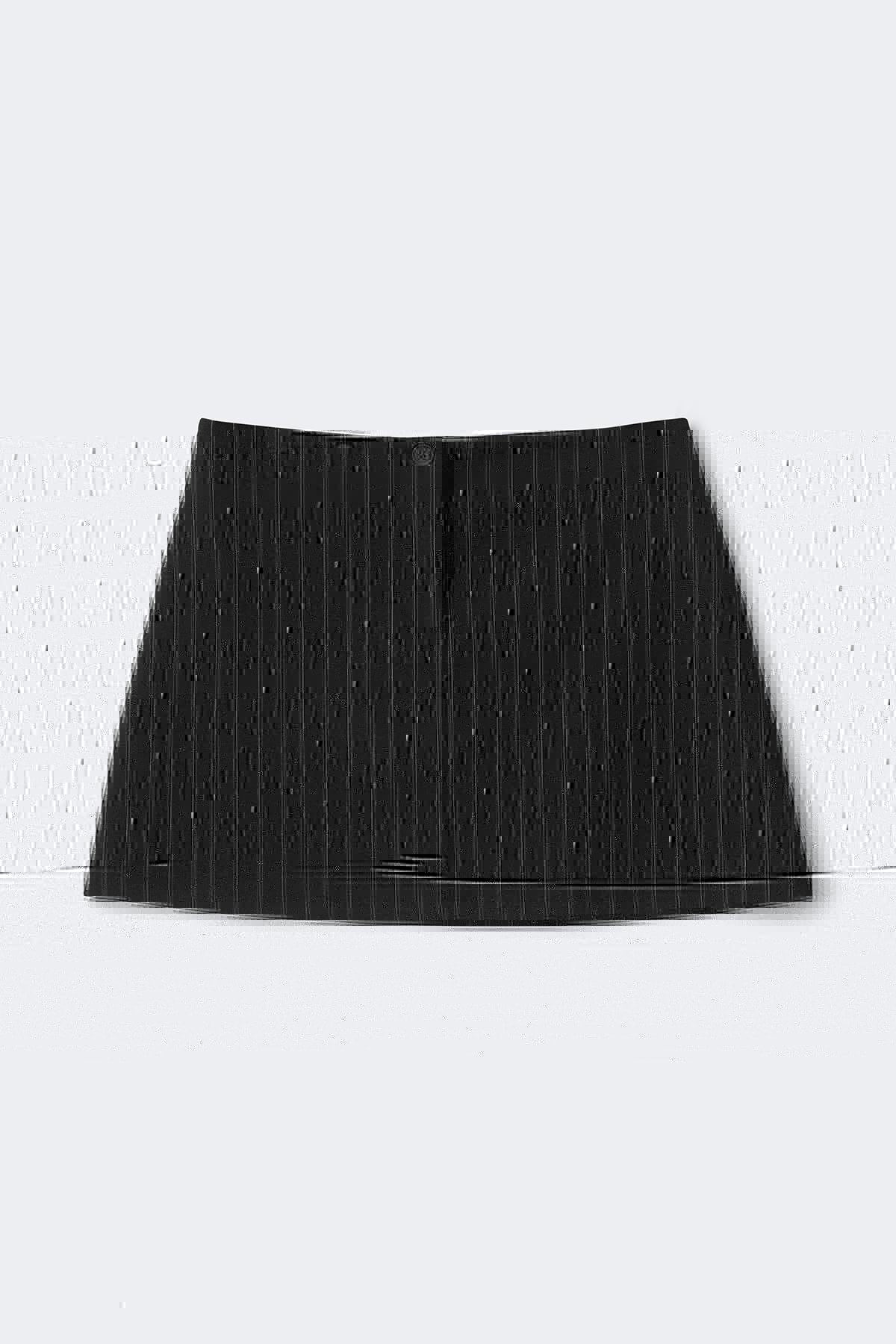 Tailored mini skirt - Beige melange