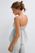 Poplin top - Pink check