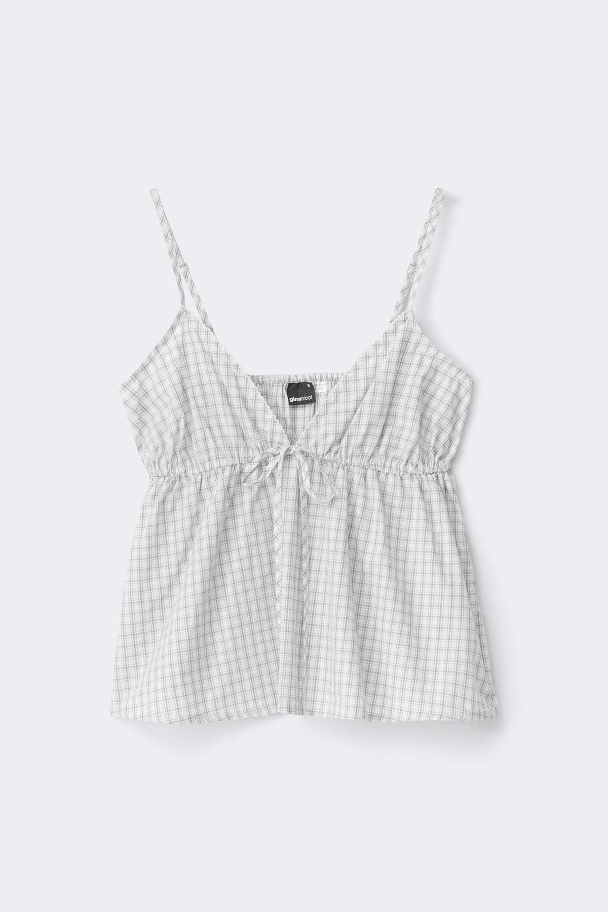 Poplin top - Pink check