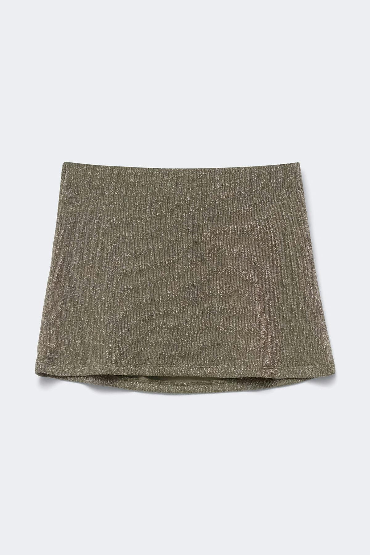Glitter mini skirt - Lt khaki green