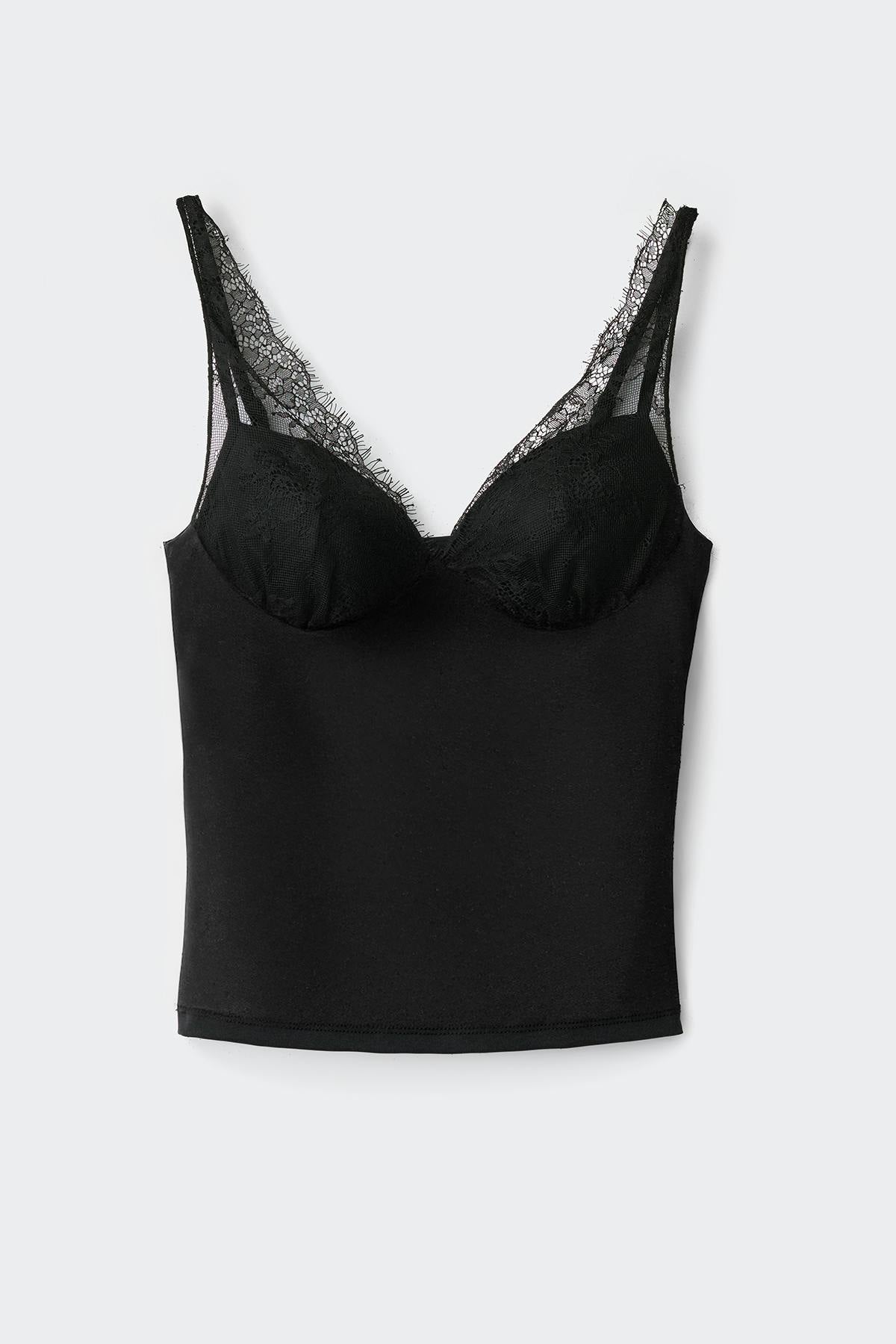 Lace shaping singlet - Noir