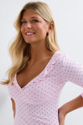 14+ quarter sleeve frill top - Noir