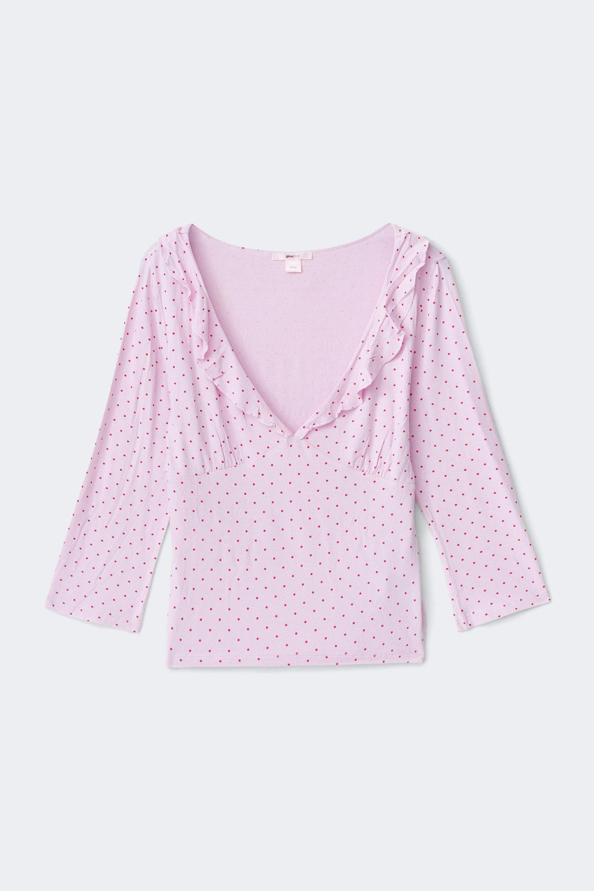 14+ quarter sleeve frill top - Noir