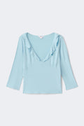 14+ quarter sleeve frill top - Rose