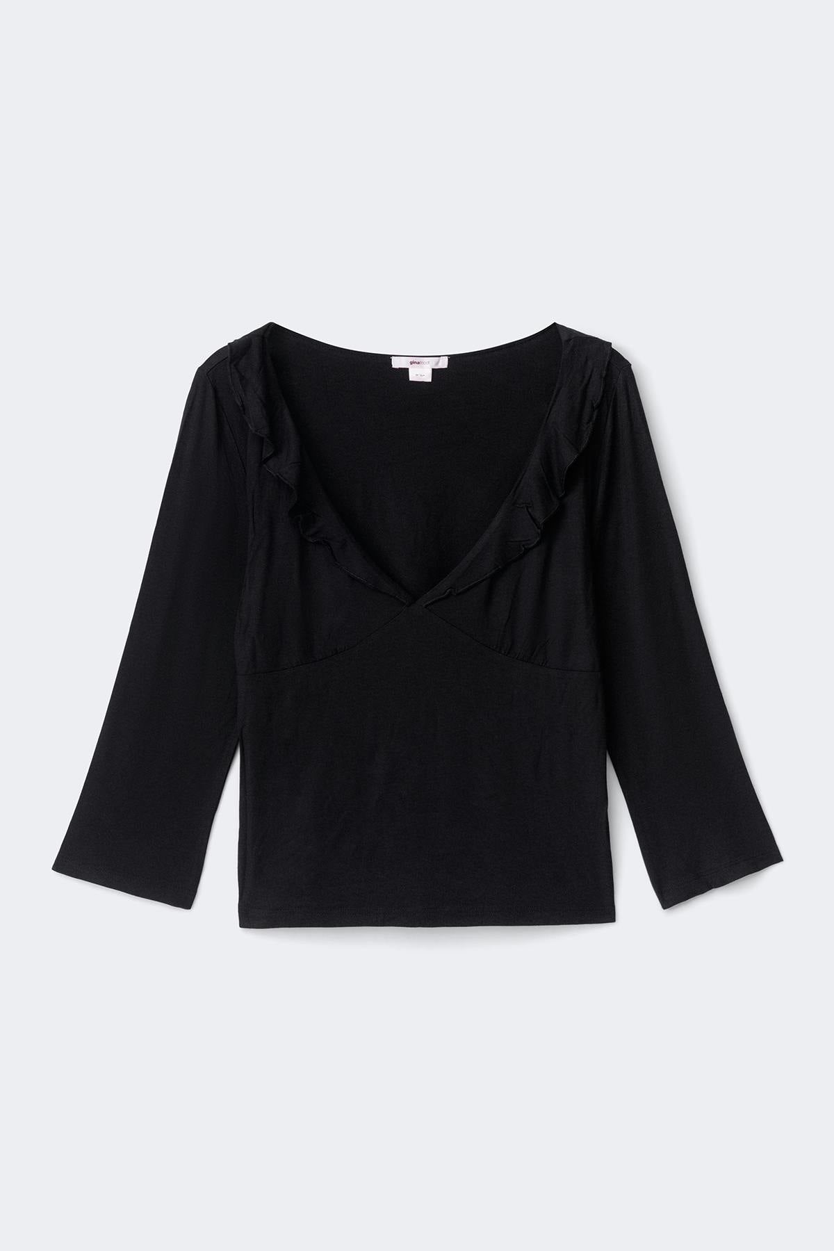 14+ quarter sleeve frill top - Cool blue